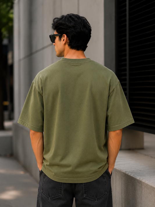 Bruce Lee "Be Water" Oversized Olive Green Graphic T-Shirt | Premium Cotton Streetwea