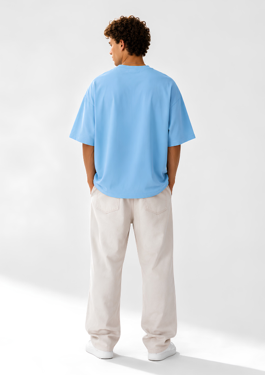 Trust in God's Plan – Baby Blue Oversized T-Shirt