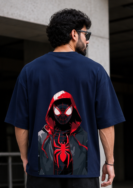 Men's Navy Blue Anime Graphic T-Shirt - Heavy Duty 240 GSM Pure Cotton, Loose Fit