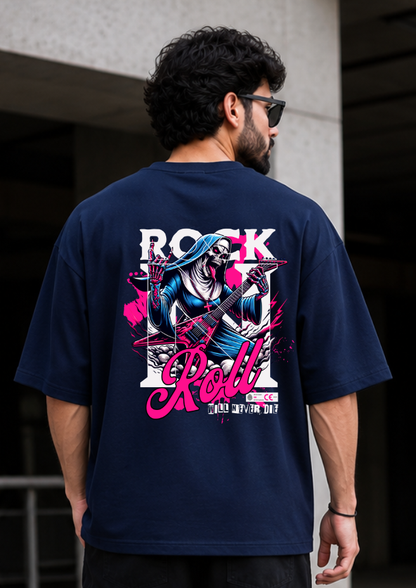 Rock N' Roll Skeleton Nun Premium Oversized Heavyweight T-Shirt