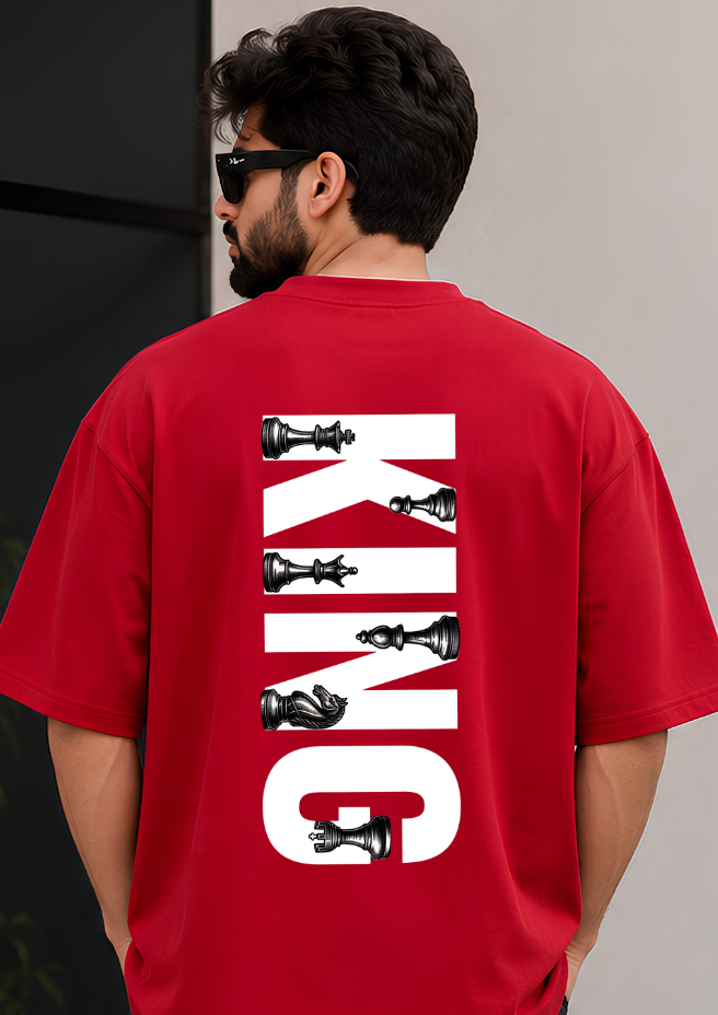 King Chess Oversized T-Shirt – 240 GSM Premium Cotton | Graphic Streetwear Tee