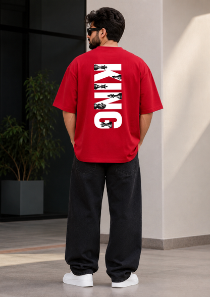 King Chess Oversized T-Shirt – 240 GSM Premium Cotton | Graphic Streetwear Tee