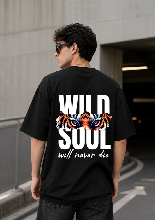 Wild Soul Edition: 240 GSM Claw Mark & Tiger Graphic Drop Shoulder Tee
