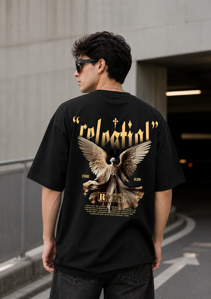 Celestial Edition: Vintage Angel Graphic 240 GSM Drop Shoulder Tee