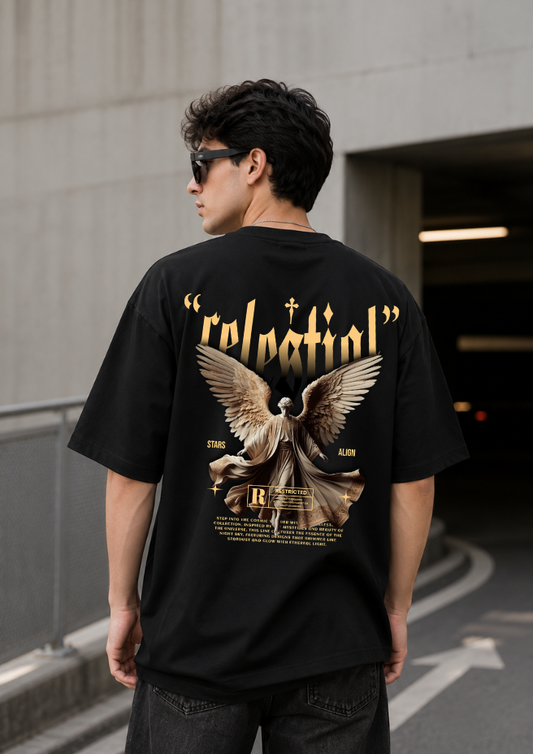 Celestial Edition: Vintage Angel Graphic 240 GSM Drop Shoulder Tee