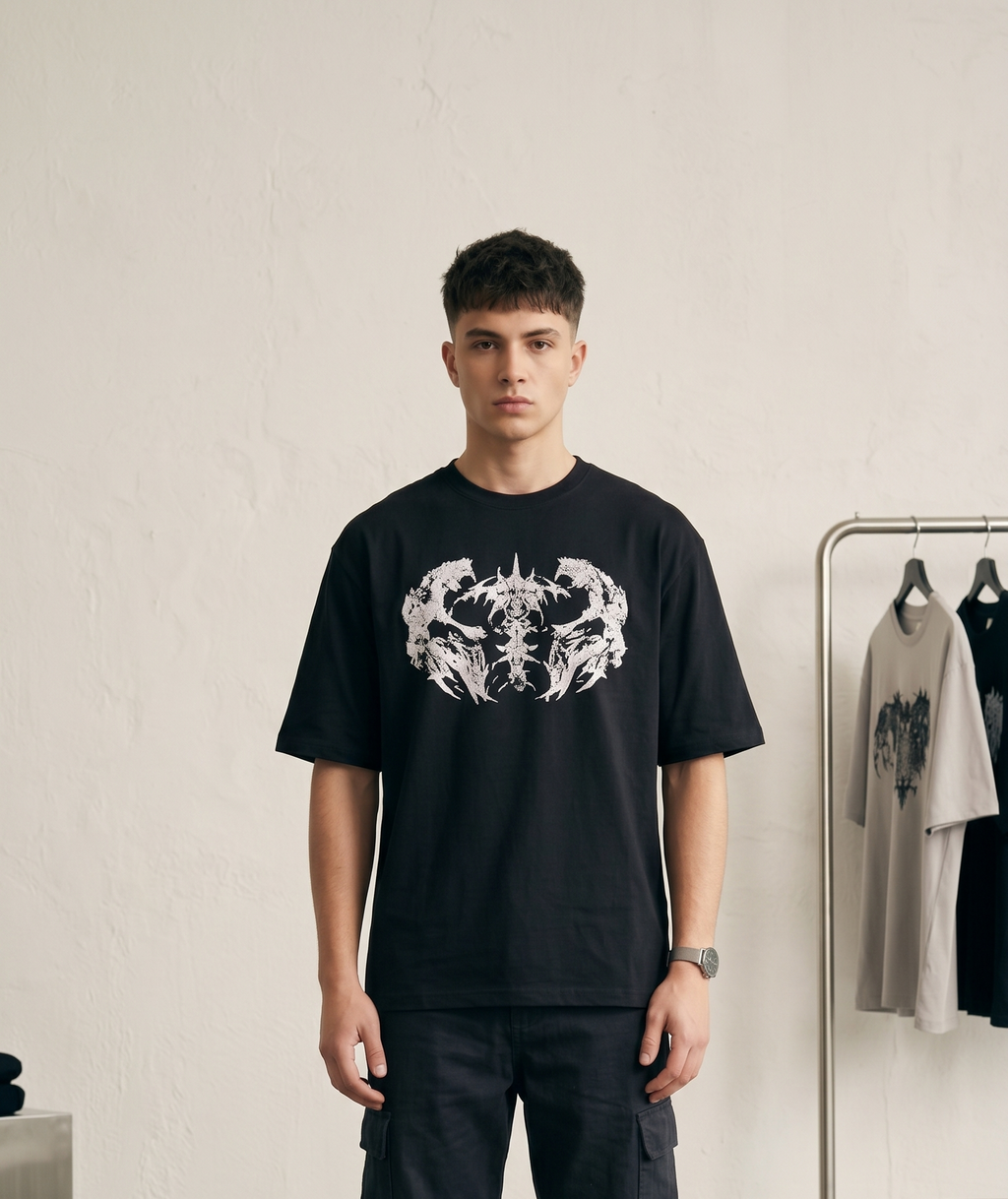 ABA Gothic Graphic Print Oversized Streetwear T-Shirt