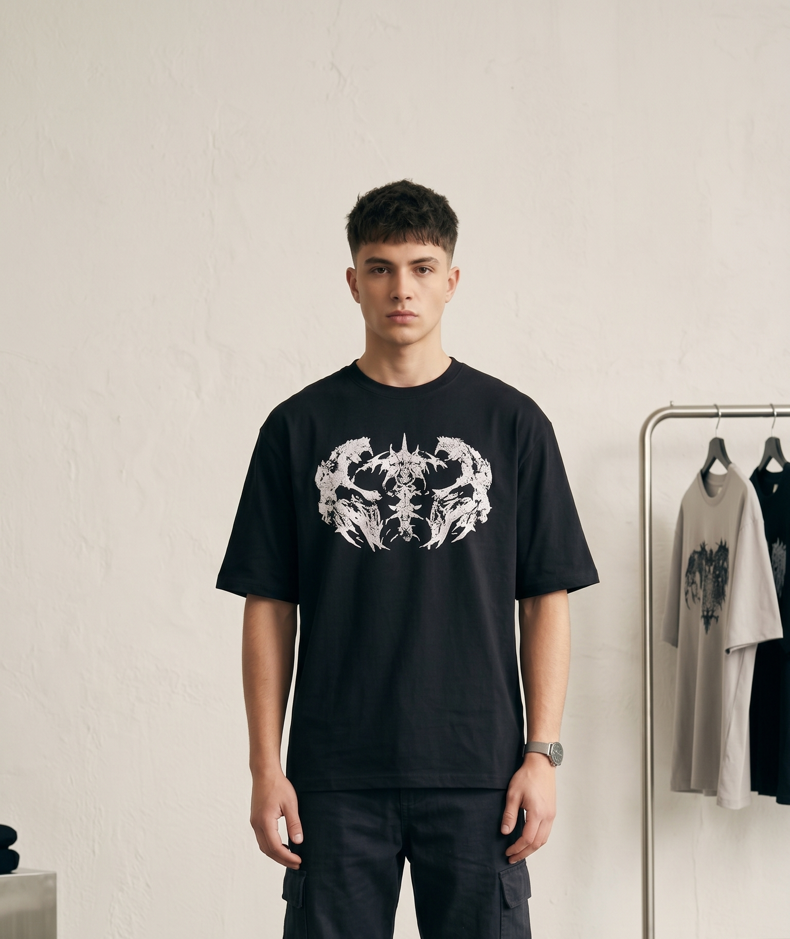 ABA Gothic Graphic Print Oversized Streetwear T-Shirt
