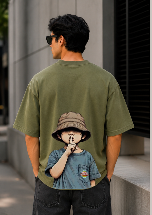 Silent Oversized T-Shirt – Premium 240 GSM Cotton Minimalist Graphic Tee for Men